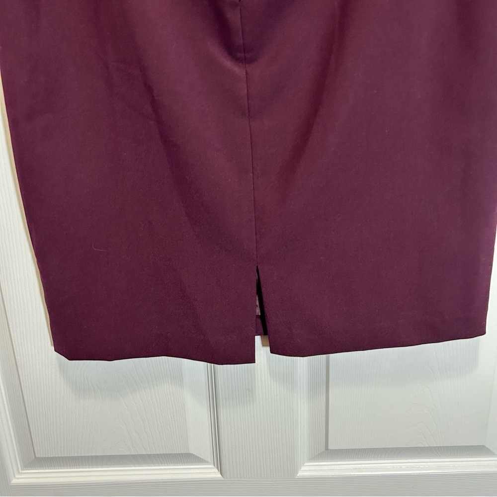 Ellen Tracy Maroon Black Waistband Skirt Size 14 - Picture 6 of 9